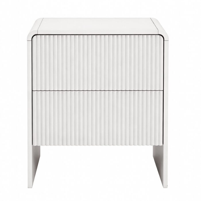 Beige Artiss bedside table with two push-to-open drawers