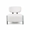 Felix Accent Chair in beige fabric with metal frame for modern interiors