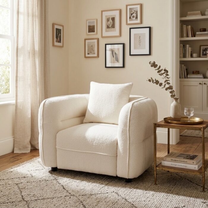 Rhea Armchair modern minimalist cozy upholstered chair