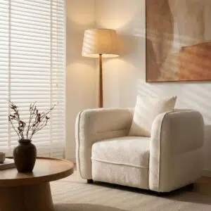 Rhea Armchair modern minimalist cozy upholstered chair