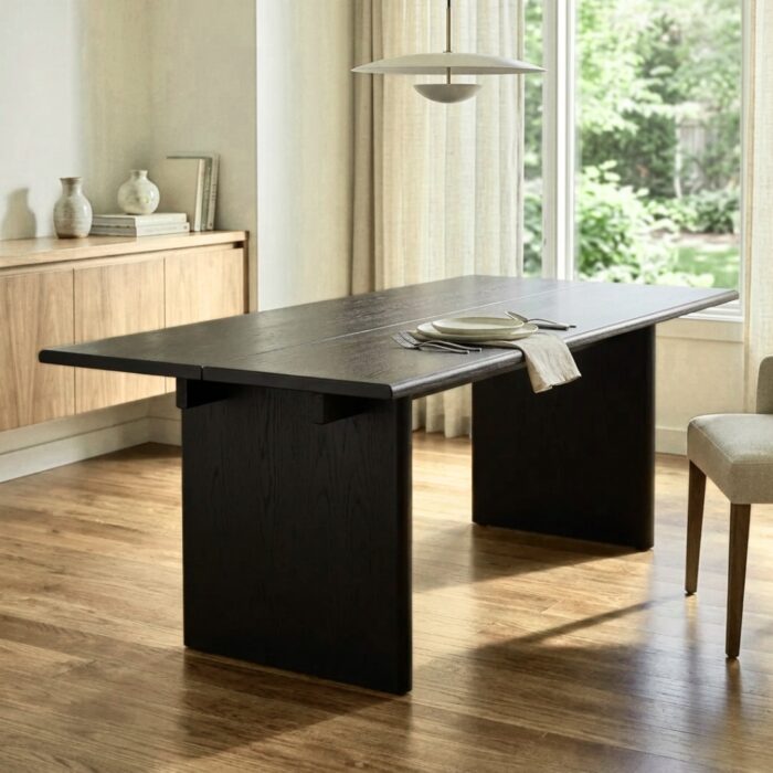 Zena 220cm rectangular dining table with wood veneer top