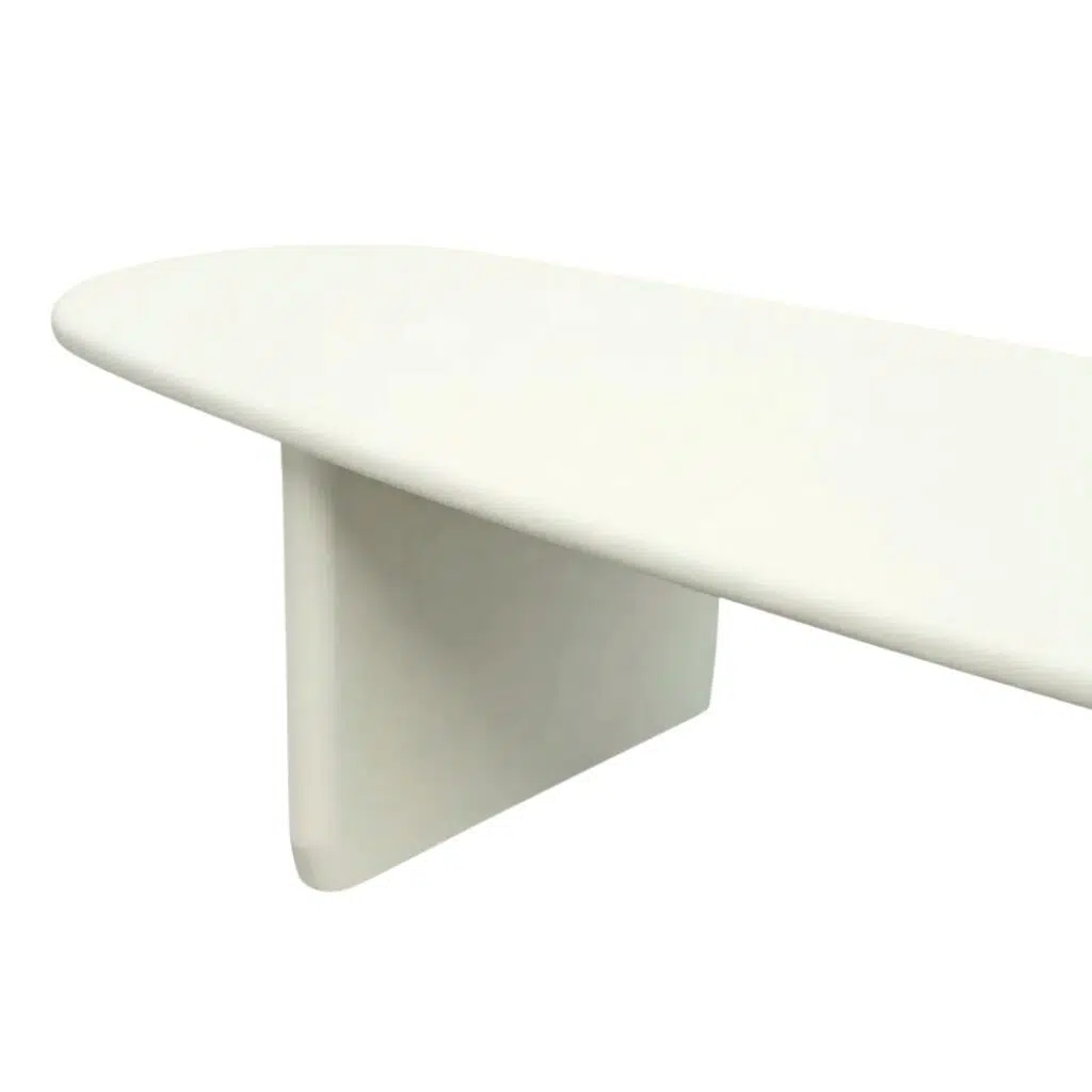 Reva Oval White Coffee Table with MDF Top for Living Room