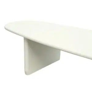 Reva Oval White Coffee Table with MDF Top for Living Room