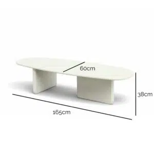 Reva Oval White Coffee Table with MDF Top for Modern Living Rooms