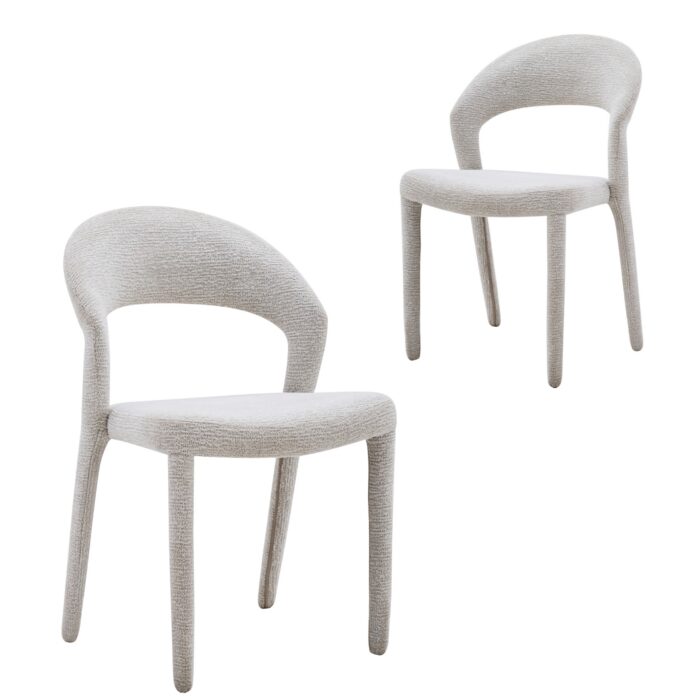 Alin Dining Chair Set of 2 in Oat Fabric