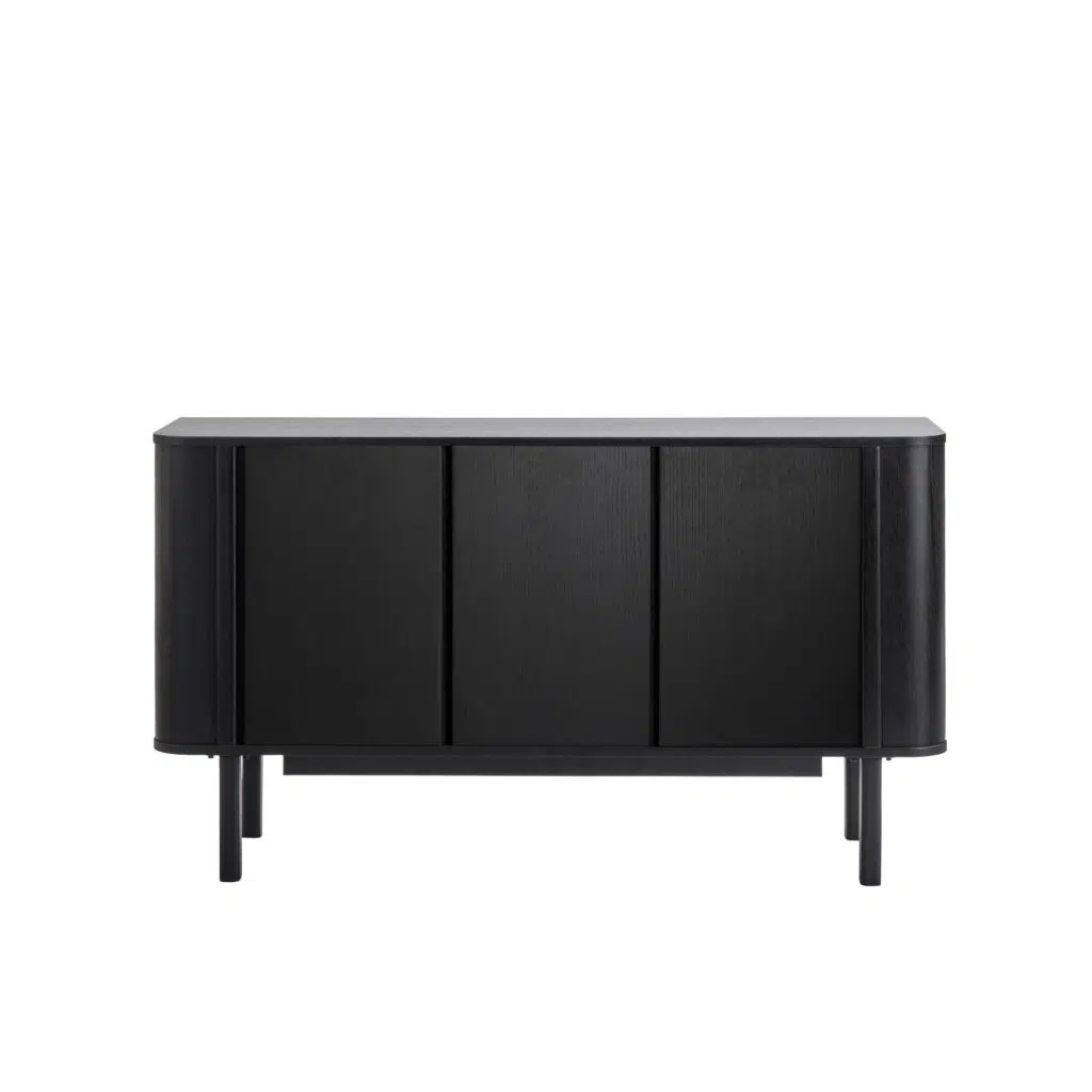 Felix Buffet Unit in black oak veneer with curved edges