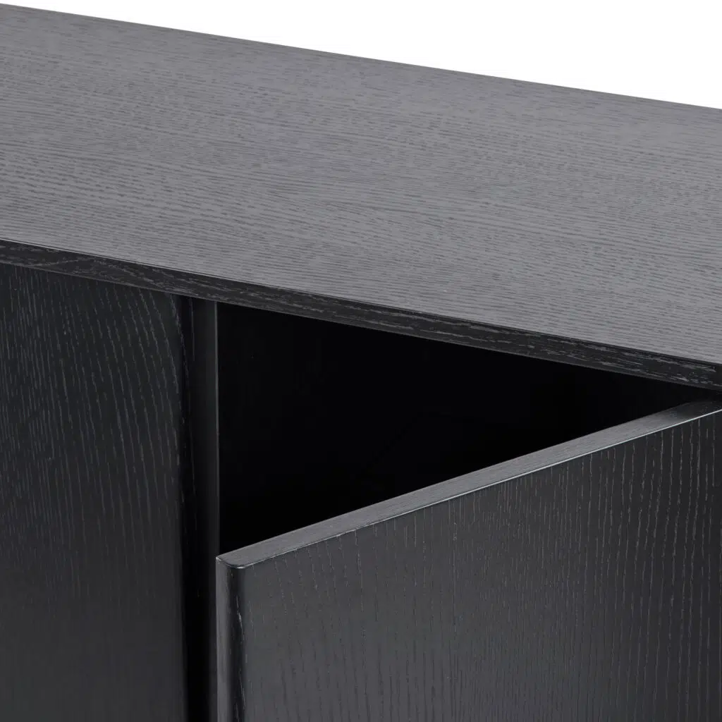 Felix Buffet Unit in black oak veneer with curved edges