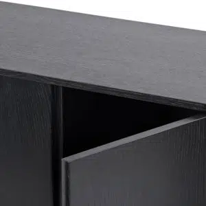 Felix Buffet Unit in black oak veneer with curved edges