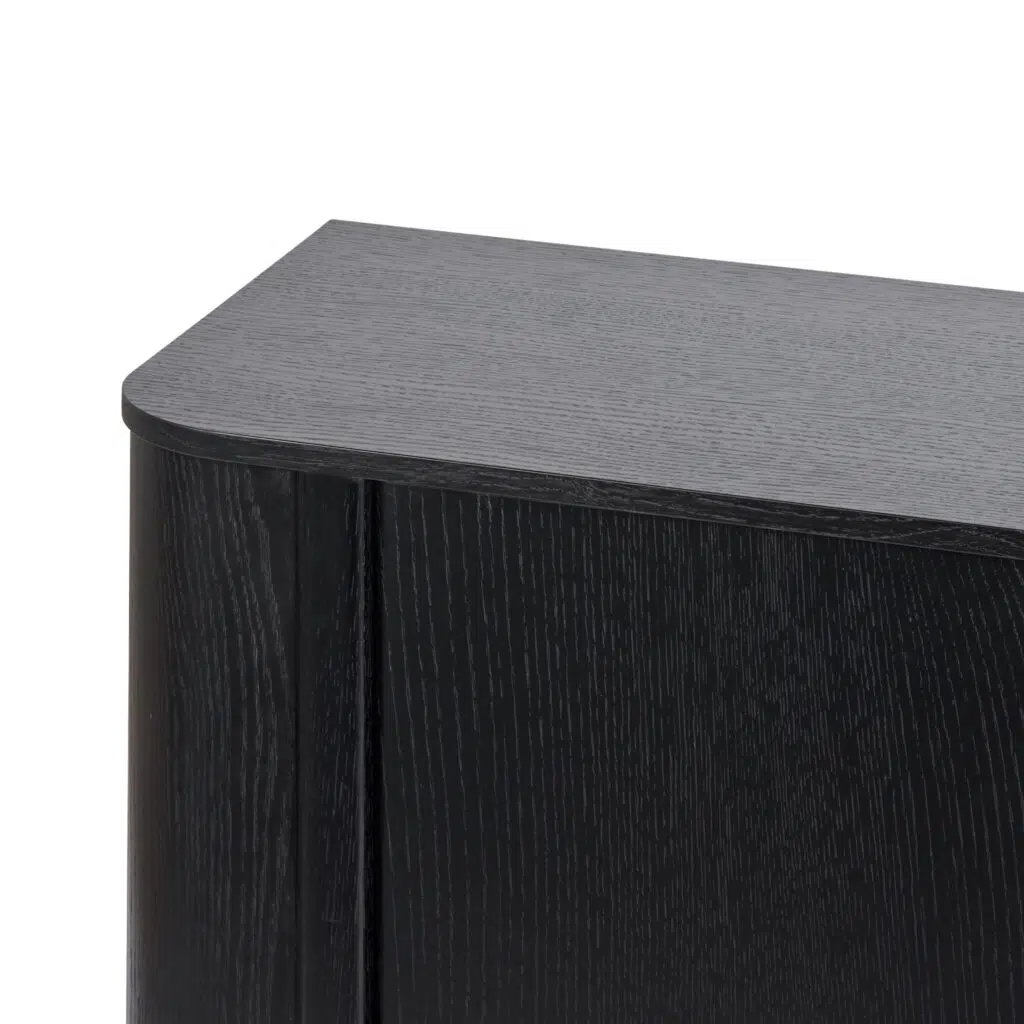 Felix Buffet Unit in black oak veneer with curved edges