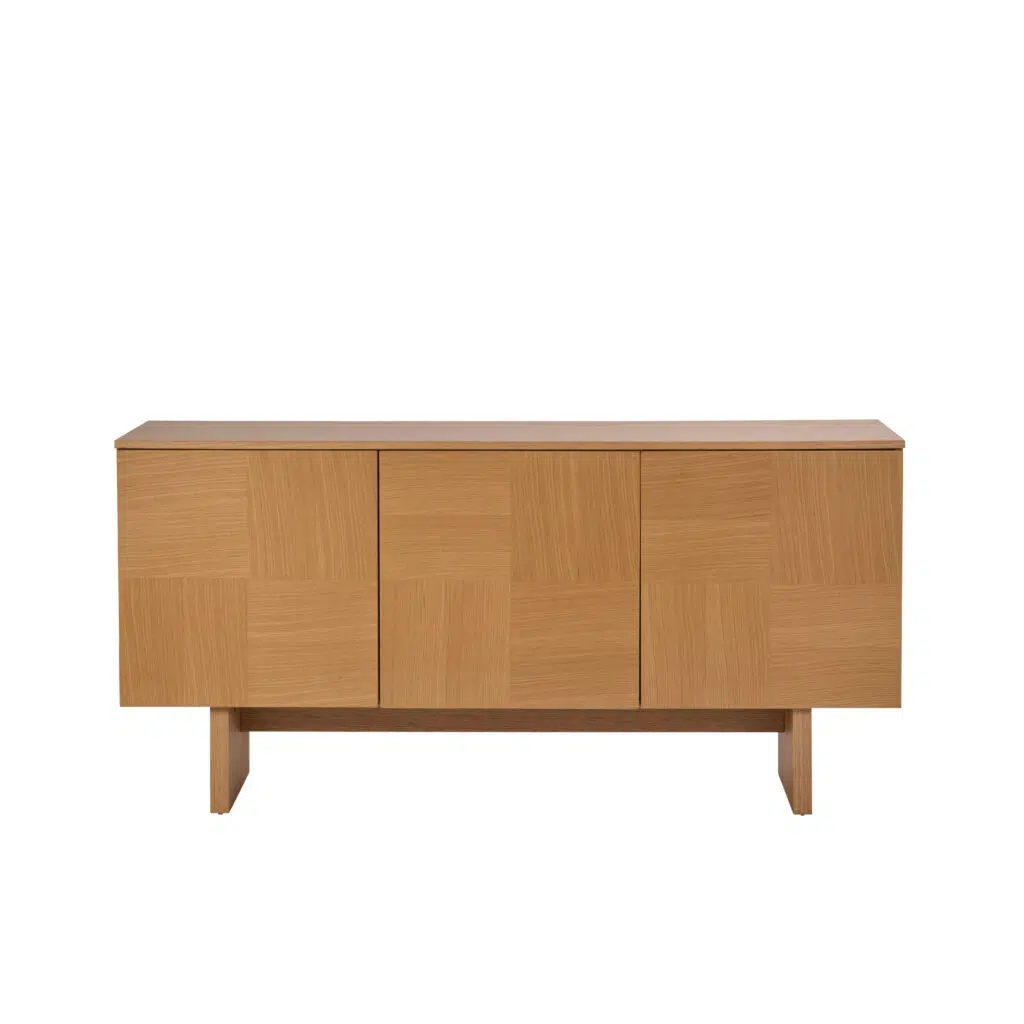 Rhys Buffet Unit Natural oak veneer mid-century modern storage cabinet