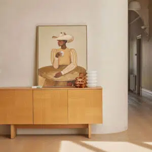 Rhys Buffet Unit Natural oak mid-century modern storage cabinet
