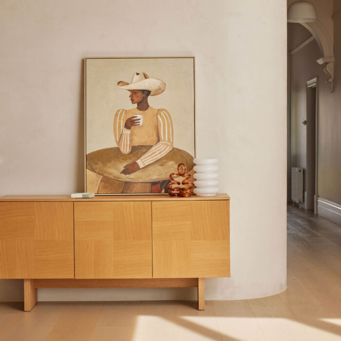 Rhys Buffet Unit Natural oak mid-century modern storage cabinet