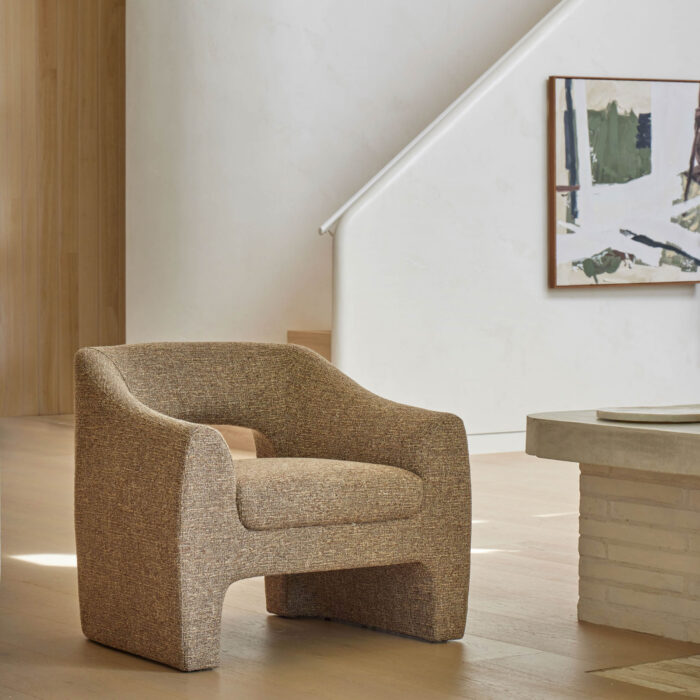 Wells Chair in brown taupe retro modern accent chair