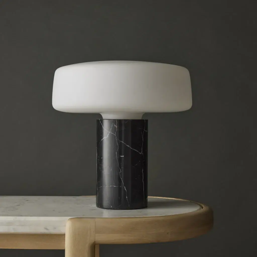 Ashton Coffee Table white marble top natural mango wood base