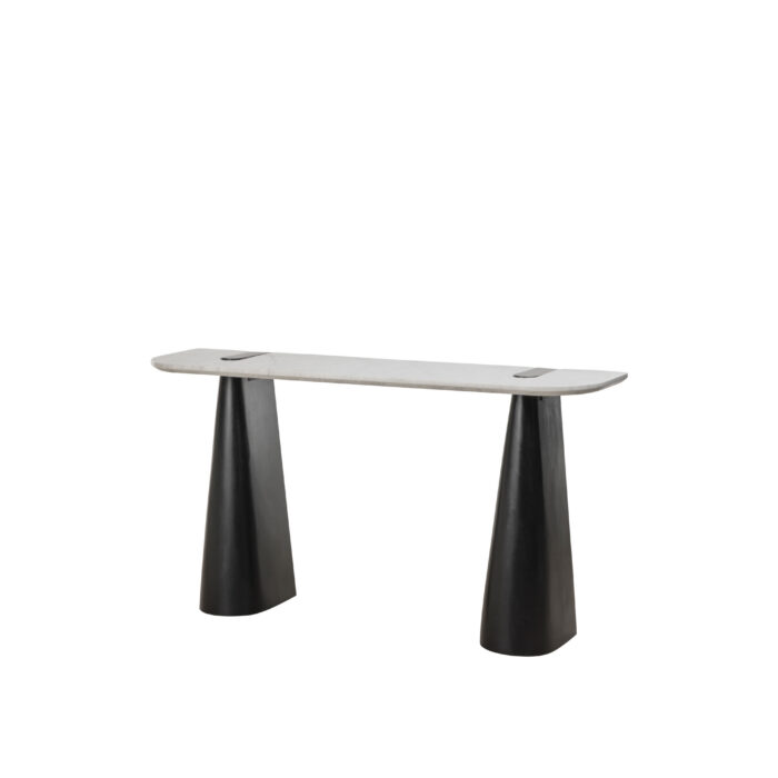 Dray Console black white marble mango wood modern entryway table