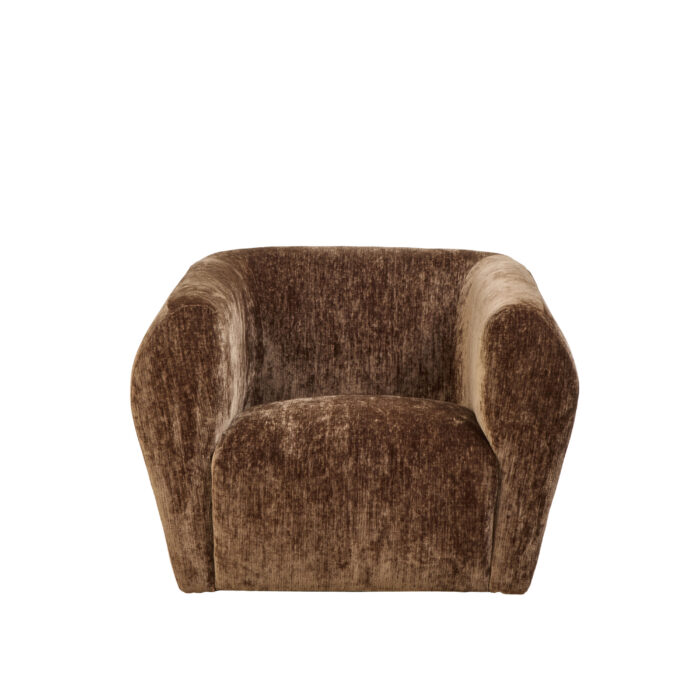 Elio Swivel Armchair in espresso crushed velvet