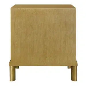 Jill Bedside Table in Antique Gold with Marble Handles