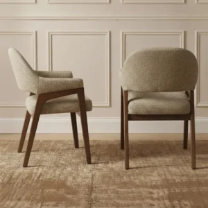 Koen Dining Chair in brown mid-century modern design