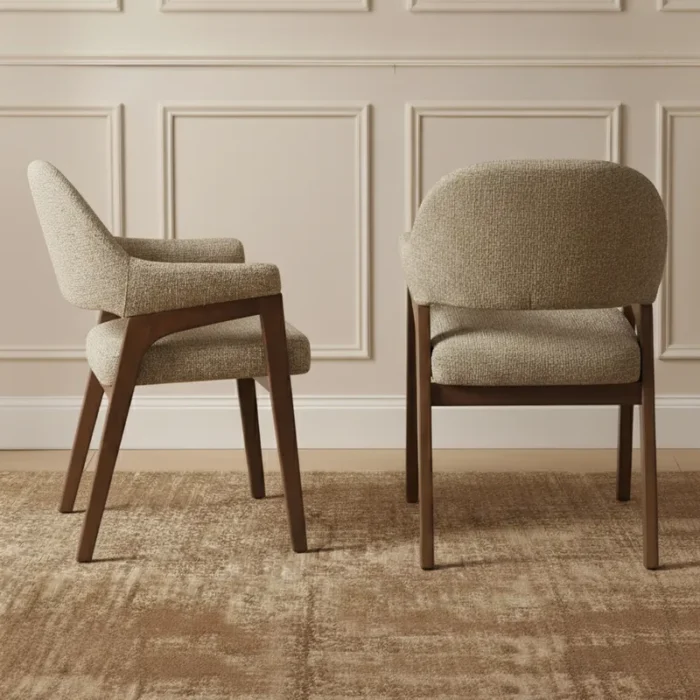 Koen Dining Chair in brown mid-century modern design