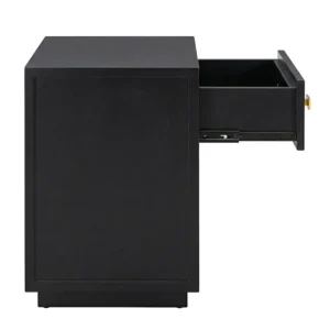 Logan Petite Black Bedside Table with Gold Handle