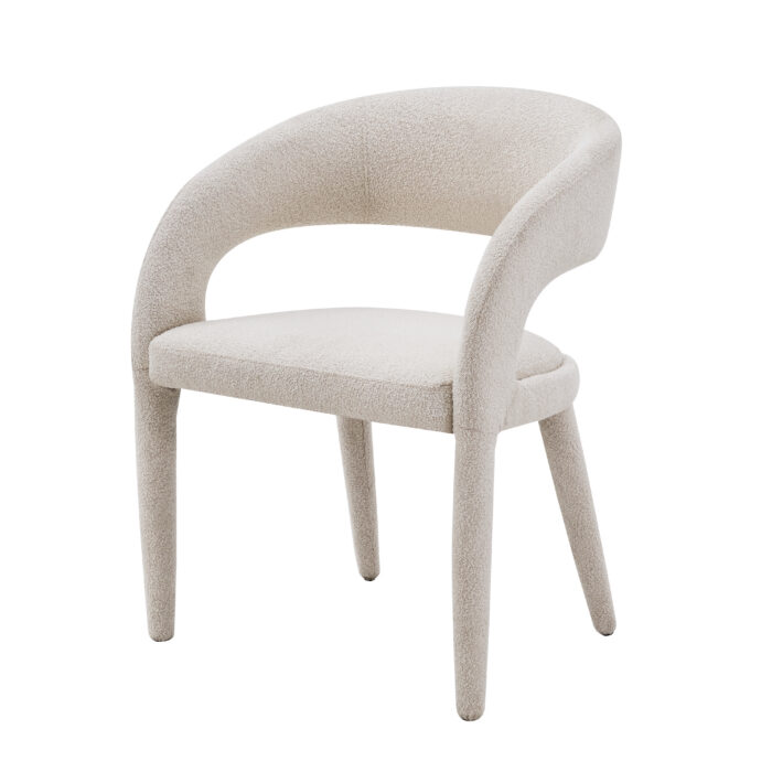 Beige Lori Dining Chair with upholstered seat and modern design