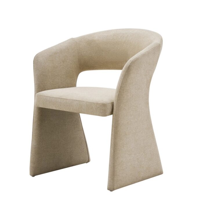 Nola Dining Chair in Sand Fabric Upholstery