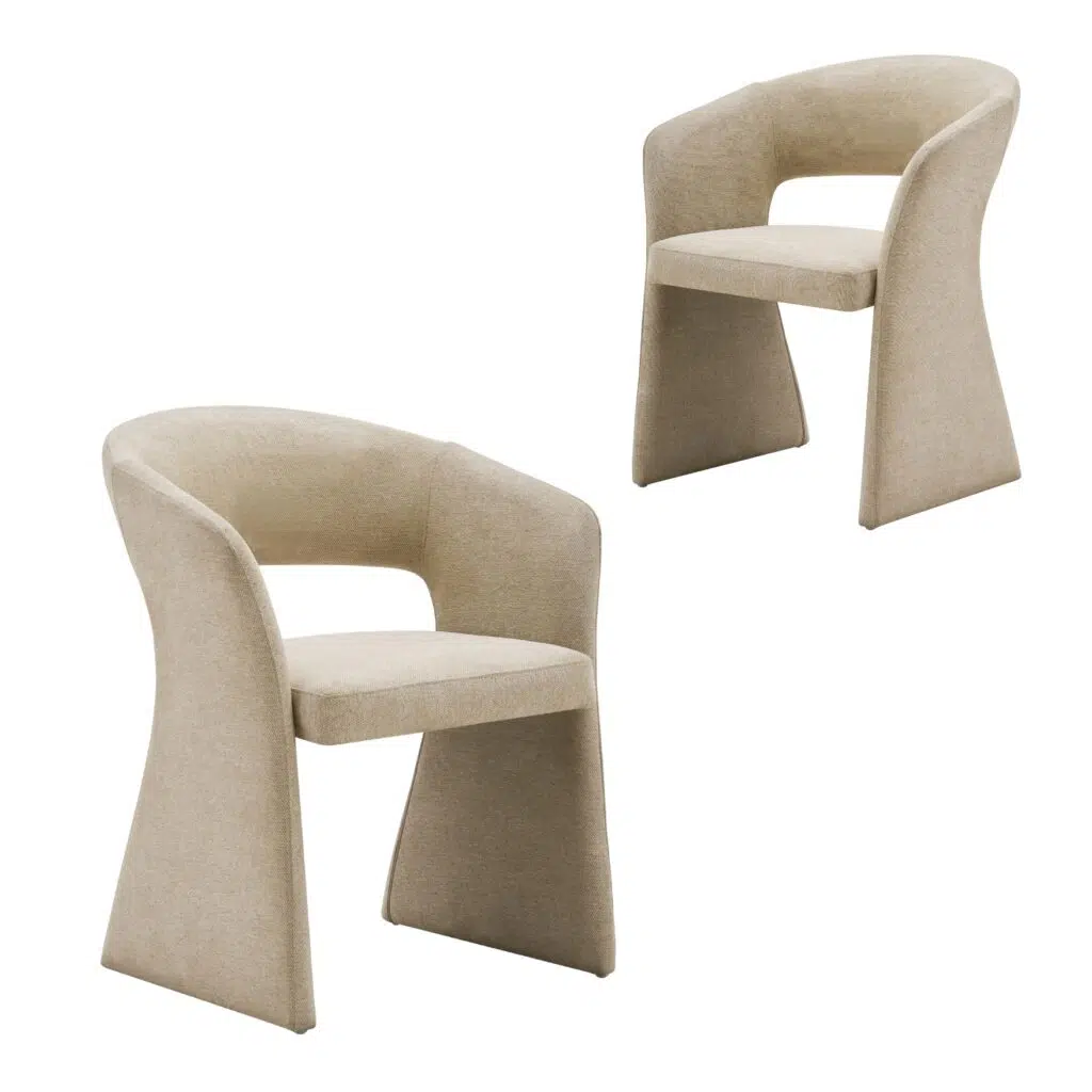 Nola Dining Chairs Set of 2 in Sand Fabric