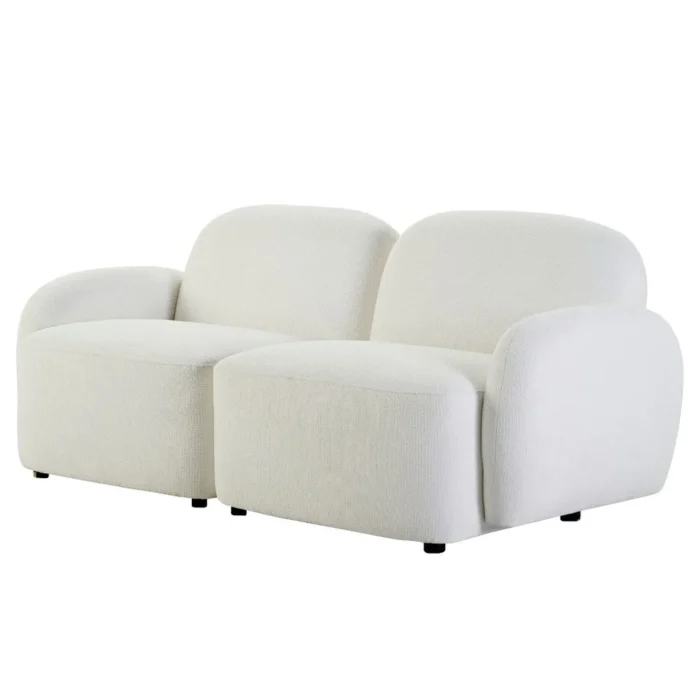 Ramona Modular 2 Seater Sofa in White Chenille Upholstery
