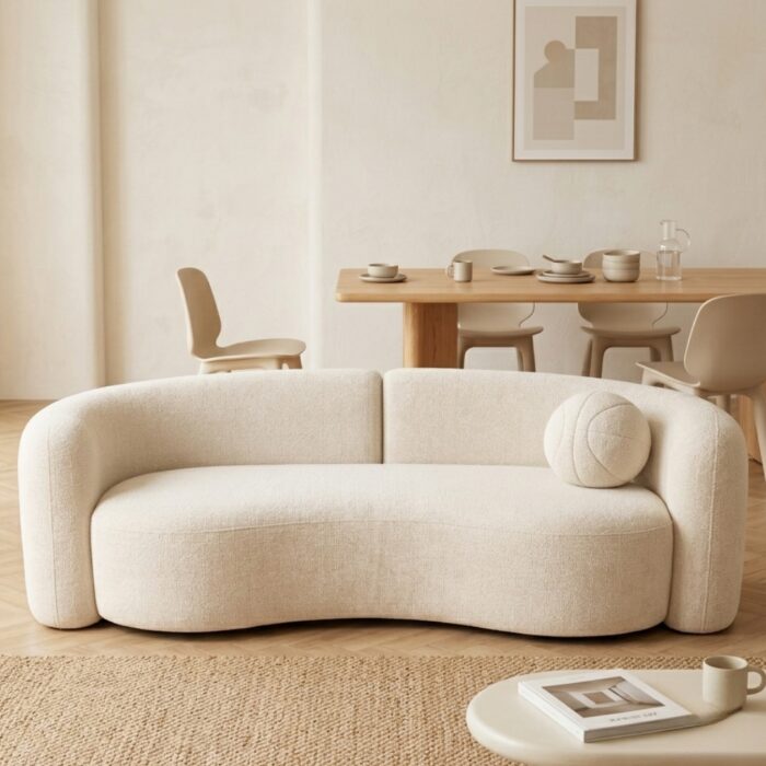 Beige 3-seater modular sofa for modern living rooms