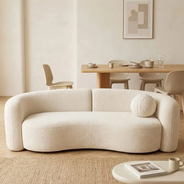 Beige 3-seater modular sofa for modern living rooms