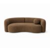 Yara 3-seater brown fabric sofa for modern living rooms