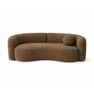 Yara 3-seater brown fabric sofa for modern living rooms