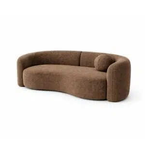 Yara 3-seater brown fabric sofa for modern living rooms