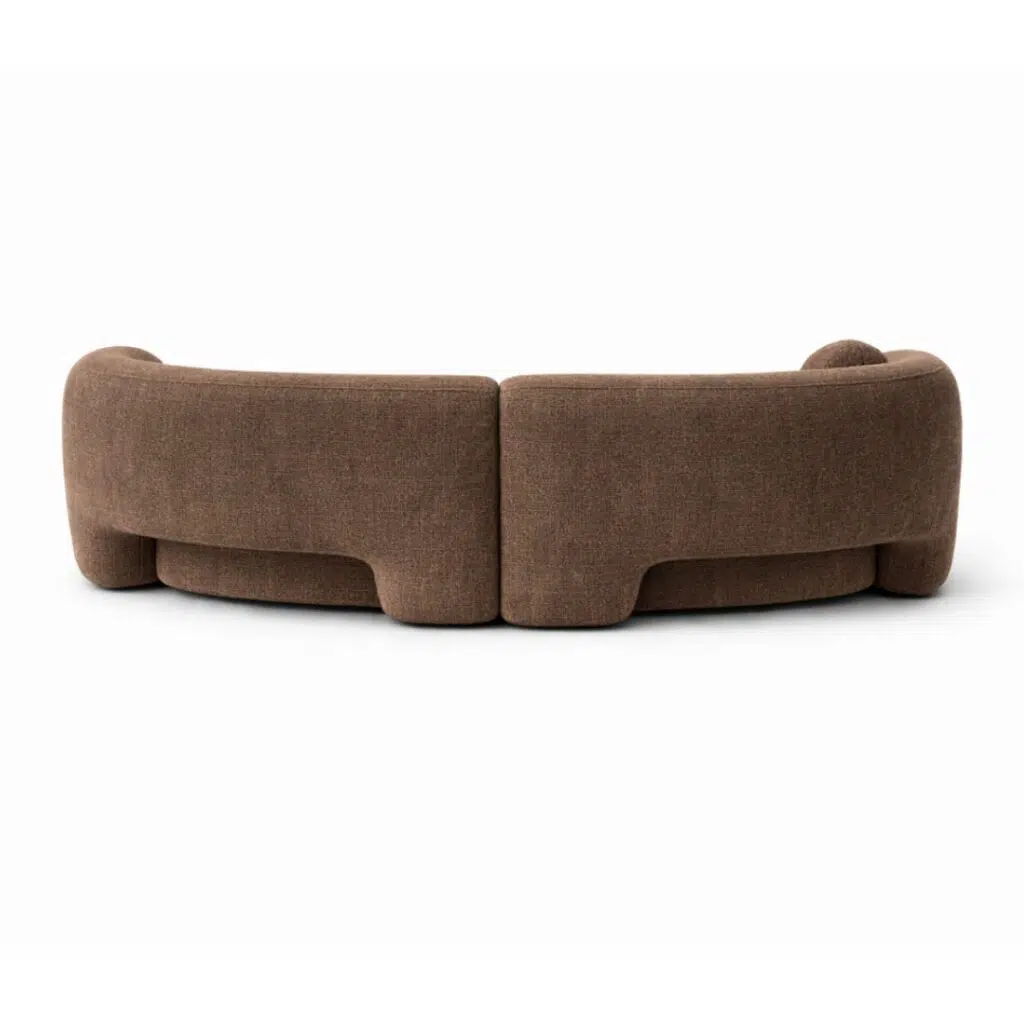 Yara 3-seater brown fabric sofa for modern living rooms