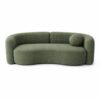 Yara 3 Seater Green Sofa with Solid Wood Frame and High-Density Foam
