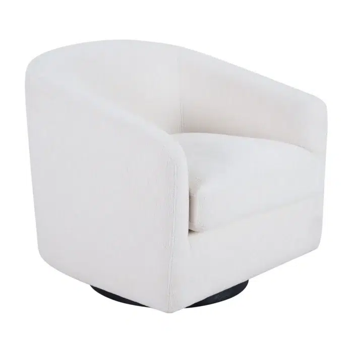 Bellevue Swivel Arm Chair in Ecru fabric
