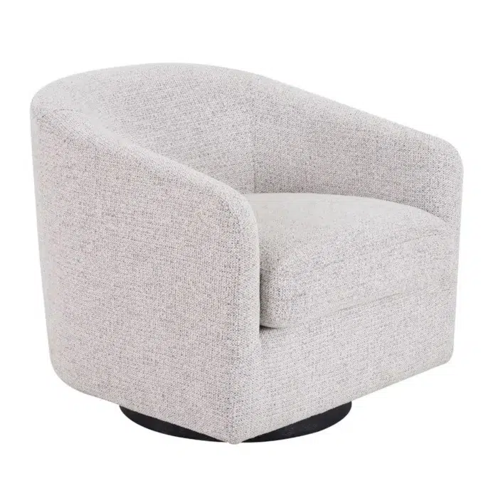 Bellevue Swivel Arm Chair in Salt and Pepper Fabric