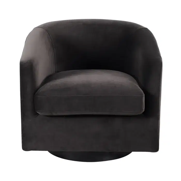 Bellevue Swivel Arm Chair – Slate Grey Velvet