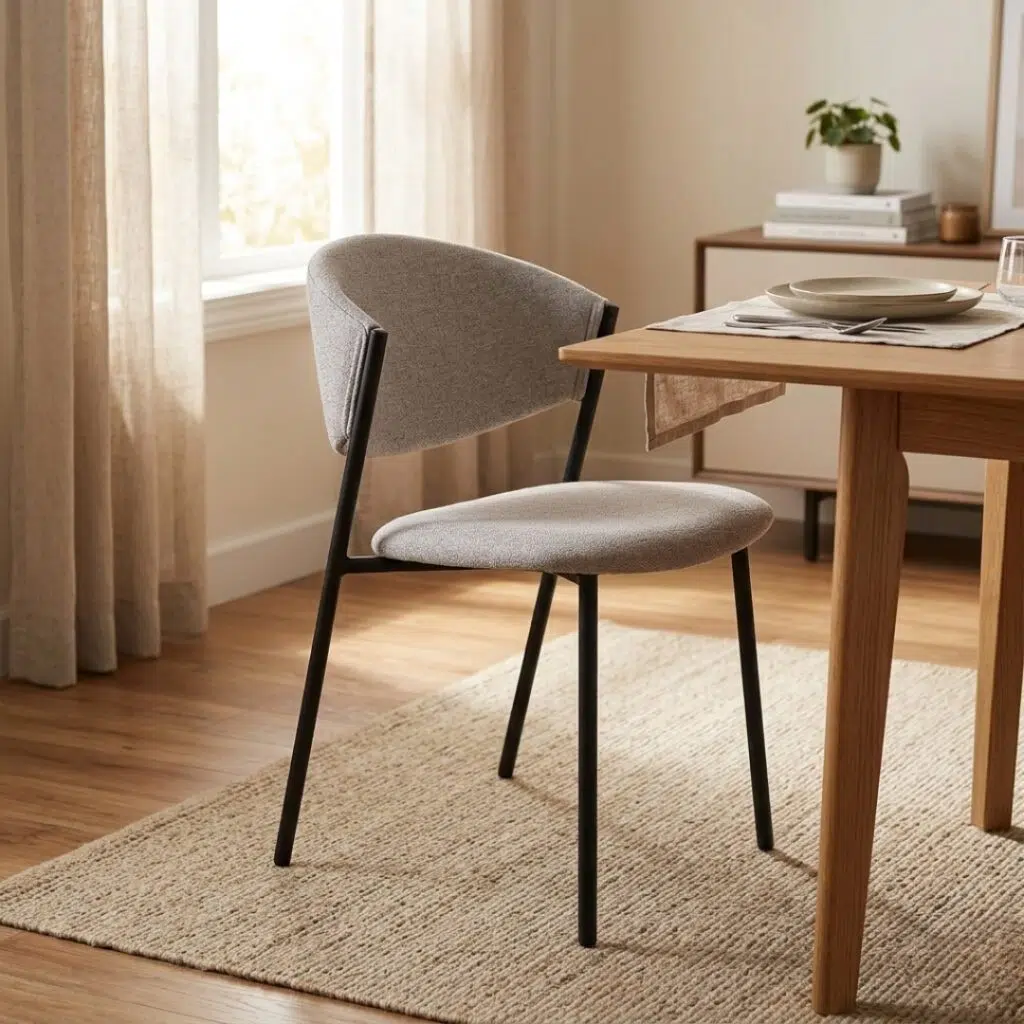Nori Dining Chair in Moka Fabric – Modern Elegant Design