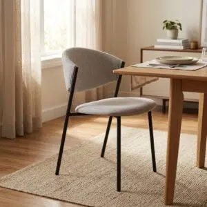 Nori Dining Chair in Moka Fabric – Modern Elegant Design