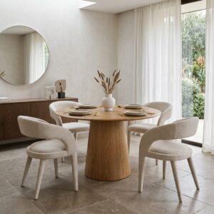 Lori Beige Dining Chair - Modern Upholstered Seat for Contemporary Spaces