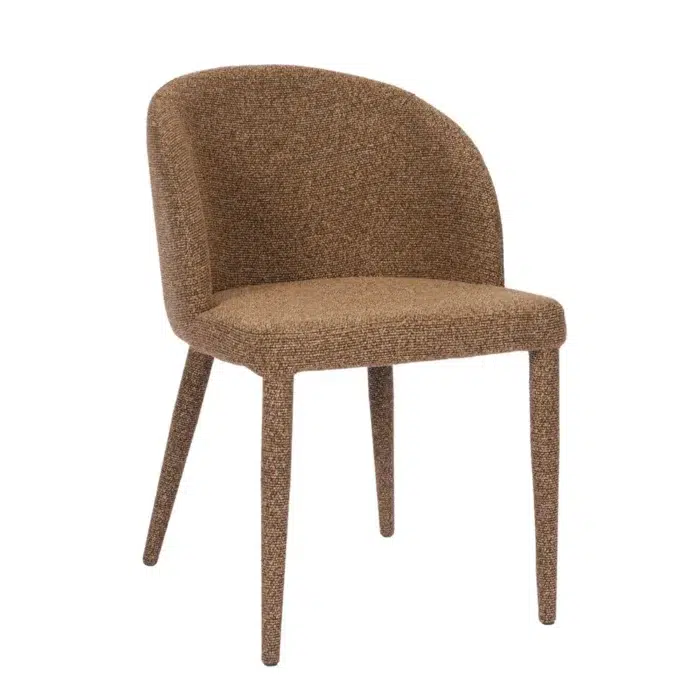 Paltrow Speckle Gold dining chair with upholstered legs and curved backrest