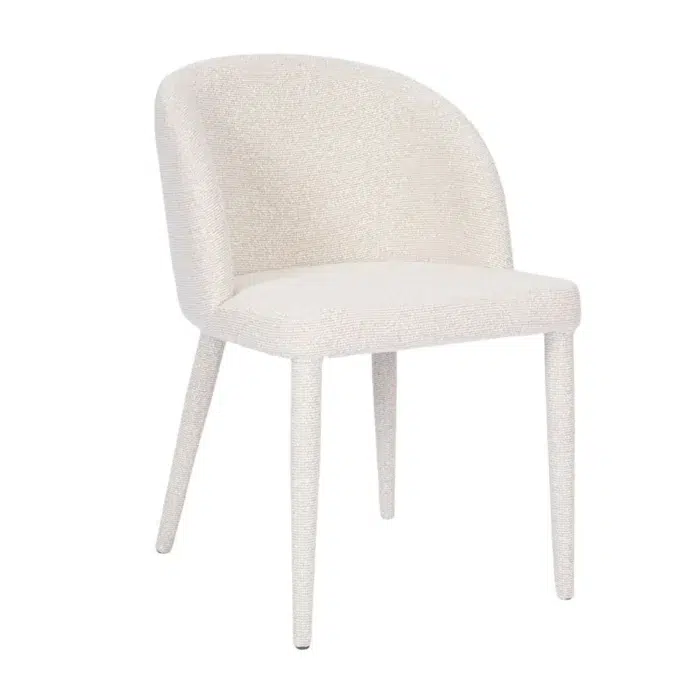 Paltrow Dining Chair in Speckle Ivory with woven texture