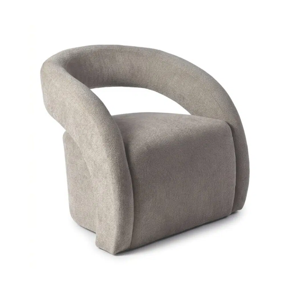 Arco Armchair in taupe for modern living rooms