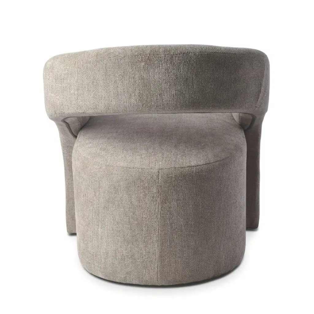 Arco Armchair in taupe upholstery for modern living rooms