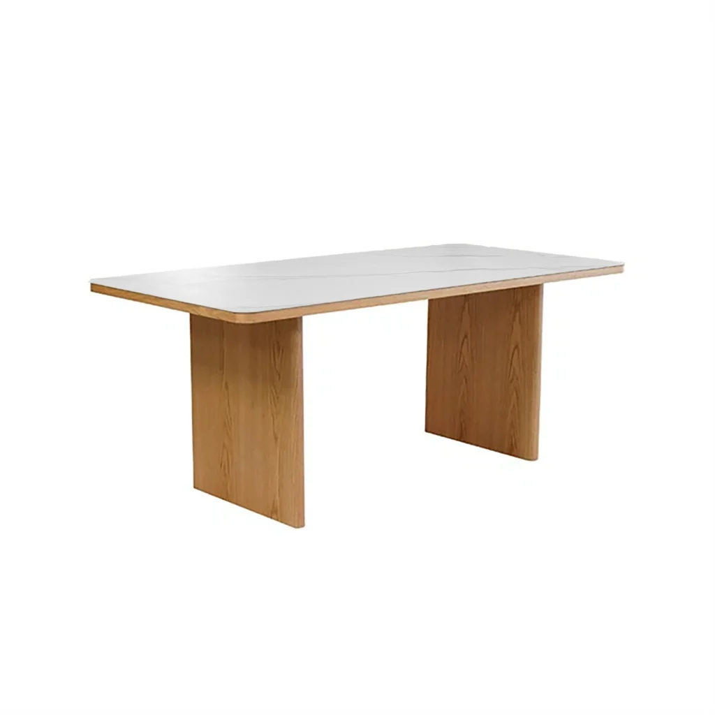Bjorn 1.8m rectangular dining table with marble-look sintered stone top