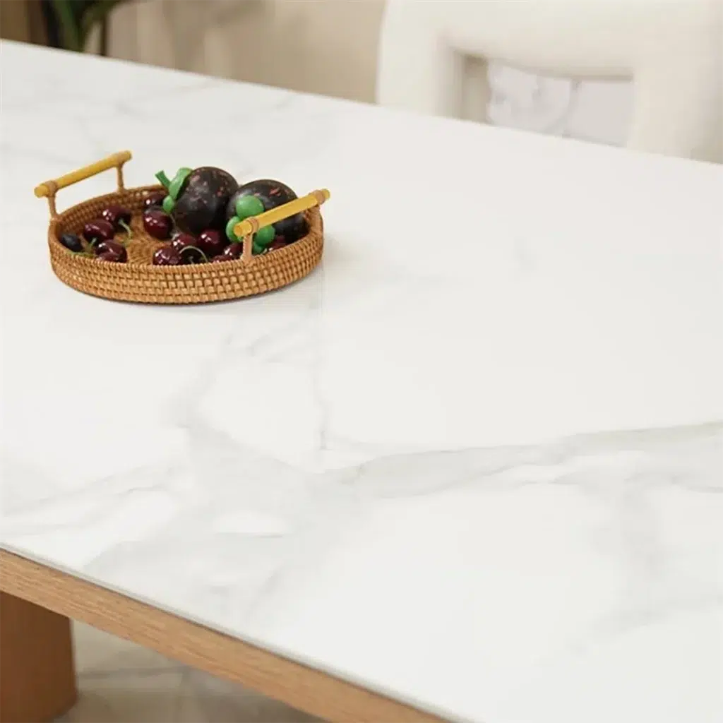 Bjorn 1.8m rectangular dining table with marble-look sintered stone top