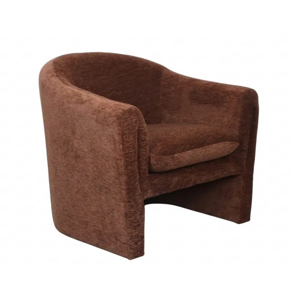 Elio Armchair in warm brown modern accent chair for living room