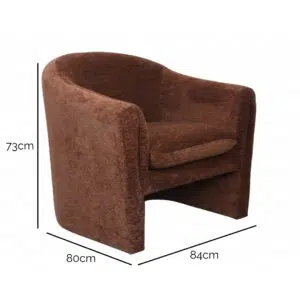 Elio Armchair in warm brown modern accent chair for living room