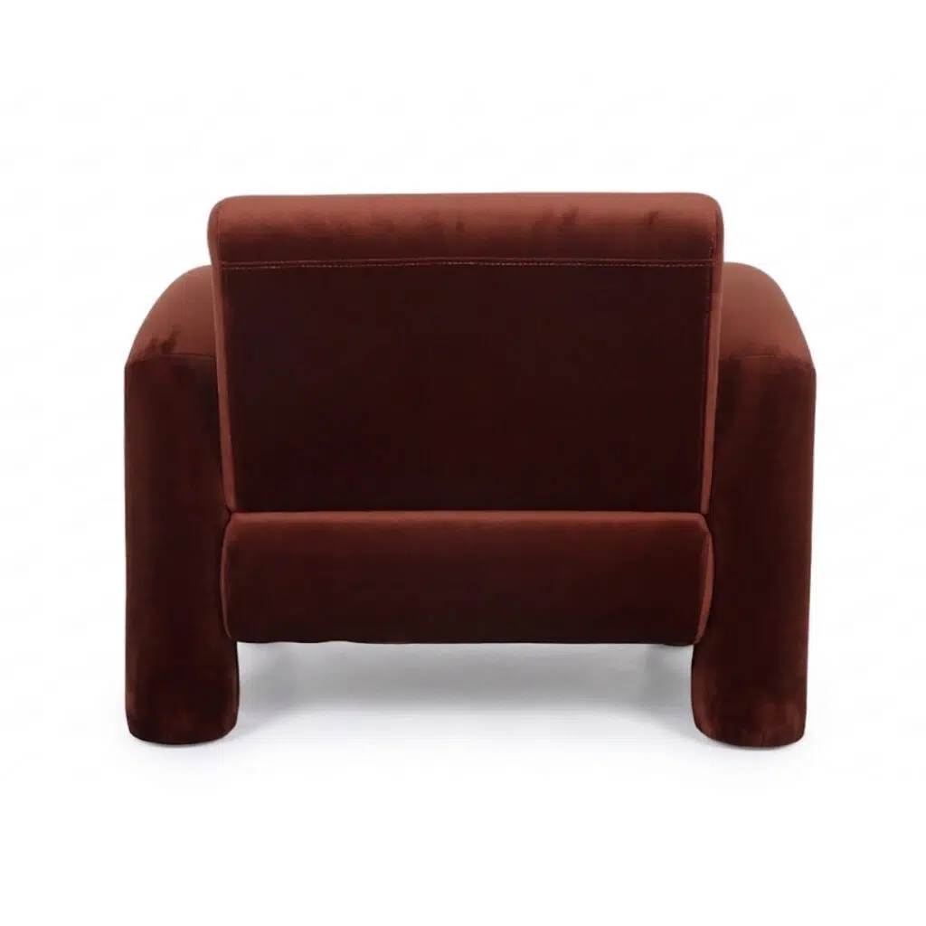 Moona Armchair in brown velvet for modern living rooms